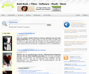raidrush.ws: Raid-Rush :: Filme - Software - Musik - News
Aktuelle insider Nachrichten aus aller Welt. Raid-Rush informiert auf einen Blick! Kostenlos im Internet: Downloads: kostenlos Filme, Software und Musik downloaden. Computer Hardware & Software: Windows, Linux: Games, Updates, Sicherheit. Web-Verzeichnis mit vielen Kategorien und leistungsstarker Download Suchmaschine.