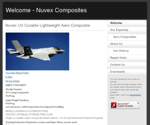 nuvex.co.uk: Welcome - Nuvex Composites
Simple, Watertight, Light Weight, Lightning Speed, Light Cured, Light Cost.