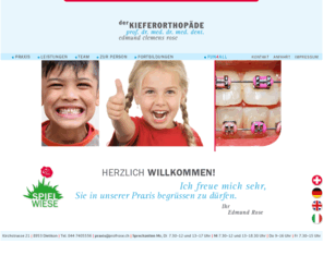 der-kieferorthopaede.ch: Der Kieferorthopäde | Prof. Dr. Edmund Clemens Rose
Der Kieferorthopäde Prof. Dr. med. Dr. med. dent. Edmund Clemens Rose | Kirchstrasse 21 | CH-8953 Dietikon | Tel. 044 7405556 | Fax 044 7421289