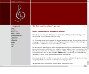 gm-music.com: Herzlich Willkommen auf gm-music - Komposition-Text-Arrangement
gm-music.com