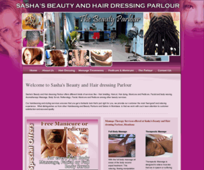 sashasbeautyparlour.com: Welcome to Sasha's Beauty and Hair dressing Parlour | Mombasa Beauty 
Salon | Massage in Mombasa | Hair Treatment in Mombasa | Beauty alon in Mombasa
Sasha's Beauty and Hair dressing Parlour offers different kinds of services like:- Hair braiding, Haircut, Hair dying, Manicure and Pedicure, Facial and body waxing, Aromatherapy Massage, Body Scrub, Reflexology, Facial, Manicure and Pedicure among other beauty services.