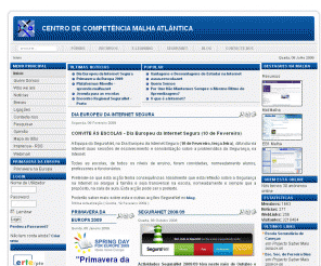 malha.net: Início - Centro de Competência Malha Atlântica
,,Actividades SeguraNet 2008/09 têm neste mês de Outubro o seu início, encontrando-se disponíveis os primeiros desafios.,Malha Atlântica - A página web do Centro de competência.
