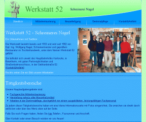 werkstatt52.de: Werkstatt 52 - Schreinerei Nagel: Möbelrestaurierung, Neuanfertigung, Denkmalpflege
Werkstatt 52 - Schreinerei Nagel in Karlsruhe: Moebelrestaurierung, Neuanfertigung, Denkmalpflege