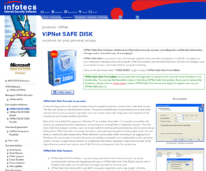 safedisk.biz: data encryption software ViPNet Safe Disk
data encryption software, ViPNet Safe Disk - ViPNet Safe Disk is an information security system, providing safe confidential information storage, it provides transparent encryption for a notebook or desktop personal computer