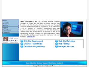 wspecialists.com: Web Specialists, Inc. - Houston Web Design Houston Web Design Company Houston Web Design Services Houston Web Designer Houston Web Designers Houston Web Developer Houston Web Development Houston Web Page Design Houston Web Page Designing Houston Web Services Houston Web Site Company Houston Web Site Design Houston Web Site Design Company Houston Web Site Designer Houston Web Site Development Houston Web Site Programming Houston Website Design Houston Website Designer Houston Website Development Corporate Web Design Houston Corporate Web Site Design Houston Custom Web Design Houston Custom Web Site Design Houston Internet Consulting Houston Professional Web Design Houston Professional Web Site Design Houston Web Design Houston Web Design In Houston Web Designer Houston Web Developer Houston Web Development Houston Web Development In Houston Web Page Design Houston Web Programming Houston Web Site Design Houston Web Site Design Houston Texas Web Site Design In Houston Web Site Designer Houston Texas Web Site Developer Houston Web Site Development Houston Web Site Development Houston Texas Website Design Houston Website Design Houston Texas Website Designers Houston Website Developer Houston Website Development Houston Ecommerce Houston Solution Ecommerce Solution Houston Ecommerce Solutions Houston Flash Development Houston Flash Web Site Houston Houston Flash Houston Flash Design Houston Texas Web Design Houston Texas Web Site Design Houston Texas Website Design Houston Web Consultant Houston Web Consulting Houston Ecommerce Houston Ecommerce Solution Houston Ecommerce Solutions Houston Ecommerce Web Site Design Website Hosting Houston Web Site Hosting Houston Web Hosting Houston Web Hosting Business Houston Houston Website Hosting Houston Web Site Hosting Houston Business Web Hosting Ecommerce Hosting Houston Houston Texas Web Hosting Houston Web Host Houston Web Hosting Houston Hosting Domain Name Hosting Houston Dedicated Hosting Houston Houston Dedicated Hosting Houston Server Co Location Houston Server Colocation Houston Colocation Clocation Houston Houston Database Company Houston Database Management Houston Database Programming Houston ASP Net Developer Houston ASP Programmers Houston Internet Marketing Houston Search Engine Marketing Houston Search Engine Marketing Firm Houston Search Engine Optimization Houston Web Marketing Houston Web Marketing Consultant Houston Web Ranking Houston Web Site Marketing Houston Web Site Optimization Houston Web Site Optimization Company Houston Web Site Promotion Houston Web Site Ranking Houston Website Marketing Houston Website Promotion Internet Marketing Houston Search Engine Optimization Houston Web Marketing Houston Website Promotion Houston T1 Houston T1 Line Houston Broadband Houston Broadband Internet Houston DSL Houston DSL In Houston DSL Provider Houston DSL Service Houston DSL Service In Houston High Speed Internet Access Houston Texas High Speed Internet Houston High Speed Internet In Houston Texas Houston DSL Houston Internet Provider Houston Internet Service Provider Houston ISP Houston T1 Service Internet Access Provider Houston Internet Provider Houston Internet Service Provider Houston ISP Houston ISP Providers Houston Houston High Speed Internet Houston High Speed Internet Access
Web Specialists, Inc. is a leading Internet Solutions Company in Houston, providing Web Design, Web Development, Web Hosting, Flash Design, Ecommerce, Database Integration and Internet Access solutions