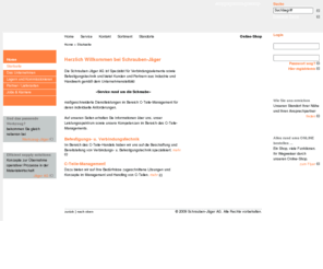 xn--jger-ag-5wa.com: Schrauben-Jger AG | Jger AG | Werkzeug-Jger GmbH
Internetprsenz der Schrauben-Jäger AG Karlsruhe. Bei allen Befestigungsproblemen sind wir Ihr kompetenter Partner mit ber 60.000 Artikeln direkt ab Lager. Normteile, Verbindungselemente, Befestigungstechnik und Zubehr aus einer Hand. Darber hinaus bieten wir kostenreduzierende Lsungen im Bereich des C-Teile-Managements. Hauseigene Logistik ergnzt unseren Service.