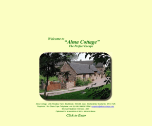 almacottage.com: Welcome to Alma Cottage - Self Catering Accomodation in the Staffordshire 
Moorlands
Alma Cottage self catering accommodation located in the Staffordshire Moorlands. Ideal place to stay for a visit to Alton Towers, Peak District, Potteries and Leek