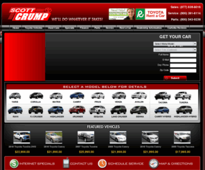 scottcrump.com: We serve Birmingham - Toyota Dealer | Scott Crump Toyota Jasper Alabama, New Car, Used Car Dealership
Toyota Dealer Jasper, Alabama: Find new car pricing, used cars for sale, hybrids, Toyota parts, auto repair service specials or get a pre-approved for auto leases and car loans online at Scott Crump Toyota, Jasper, Alabama