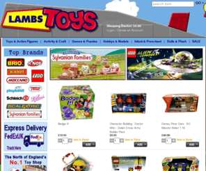 lambstoys.co.uk: Toy Shop, Toys Games and Puzzles, Toymaster,  LambsTOYS Toy Shop
Toy Shop, Darlington, Durham, Toymaster, Toys and Games, Action Figures, Games and Puzzles, Infant and Preschool, Dolls and Soft Toys, Lego, Playmobil, Hornby, Scalextric, Airfix, Meccano, Baby Born LambsTOYS Toy Shop