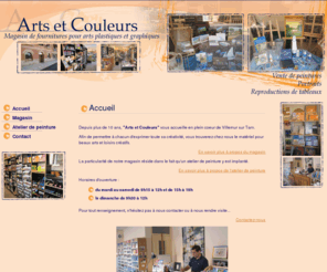 arts-couleurs.com: Arts et Couleurs
Magasin de fournitures pour arts plastiques et graphiques