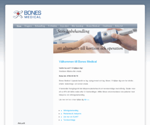 bonesmedical.com: Bones Medical - sjukgymnast i Uppsala
Har du hälsporre, tennisarmbåge, musarm, hopparknä, hälseneinflammation, ryggbesvär eller annan smärta så kan vi hjälpa dig. Snabba behandlingsresultat med bla stötvågsbehandling.