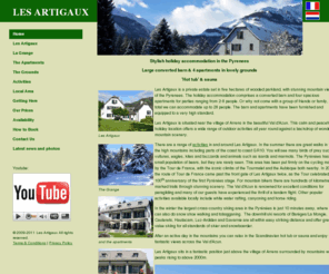 lesartigaux.com: Stylish self-catering holiday accommodation in the Val d'Azun, French Pyrenees
Les Artigaux self-catering apartments and converted barn in large private grounds with hot tub and sauna and wonderful mountain views