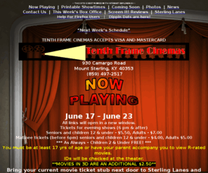 tenthframe.com: TENTH FRAME CINEMAS | MOUNT STERLING KENTUCKY
