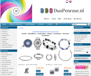 duopenrose.com: Bedel, Bedels, Hello Kitty, sieraden, ringen, armbanden, kettingen, oorbellen, medaillon, zilveren medallion, medallion
Online sieraden webshop van: ESPRIT, iMenso,  Biba, polsmode, Manchetknopen, murano, juwelen, zilver, goud, medaillons, accessoires 