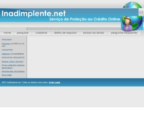 inadimplente.net: Inadimplente.net - ServiÃ§o de proteÃ§Ã£o ao crÃ©dito online
