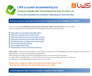 accamefamily.biz: LWS - Le nom de domaine accamefamily.biz a t rserv par lws.fr
LWS, enregistrement de nom de domaine, lws a reserve le domaine accamefamily.biz et s