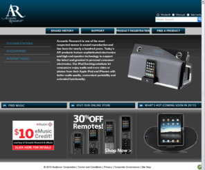 acoustic-research.com: Welcome to Acoustic Research
Our line of high-end audio products include iPhone/iPod docks, table top radios and internet radio systems.