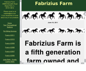 fabriziusfarm.com: Fabrizius Farm, Chocolate Yellow Lab Puppies, Thoroughbred Comedian, Leather Belts,  AKC Rottweiller Puppies, Hay  Straw For Sale, Horses for Sale
Fabrizius Farm, breeders of AKC Chocolate and Yellow Labrador Retriever Puppies, Fine Leather Belts, Horses for sale, Thoroughbred Stallion Earth Colony, Jack Russell Terriers. AKC Rottweiller puppies.