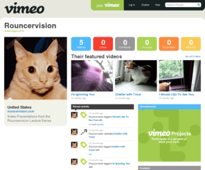 rouncer.com: Rouncervision on Vimeo
Visit Rouncervision's profile on Vimeo. Use Vimeo to share the videos you make with the people you want. Its free to join and really easy to use.