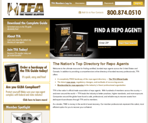 officialtfaguide.com: Time Finance Adjusters | Bringing Financial Institutions and Repossession Agencies Together
The safest way for asset recovery. Find GLBA compliant repo agencies for asset recovery repossession services.