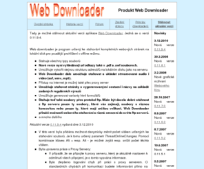 webdownloader.cz: Web Downloader - informace o produktu
Webová stránka produktu Web Downloader