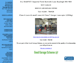 car-servicing-rayleigh.net: R J HARVEY Imperial Park Rawreth Lane Rayleigh SS6 9RS
MOT AND GARAGE SERVICES RAYLEIGH