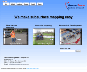 groundtracer-systems.com: Start
Georadar meetsystemen voor kabel-& leidingdetectie en het karteren van de ondergrond.