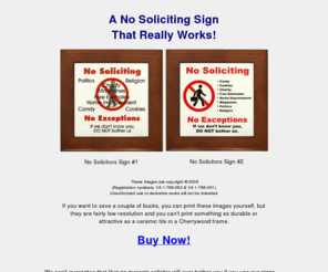 no-solicitors-sign.com: No Soliciting Sign - This really works!
A No Soliciting sign that really works