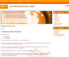 sriviere.info: SR INFOSYSTEMES SARL
INFORMATIQUE DEPANNAGE ASSISTANCE CONSEIL FORMATION DEVELOPPEMENT CONCEPTION DESIGNER WEB RESEAU SERVEUR VOIP ELECTRONIQUE SURVEILLANCE ALARME