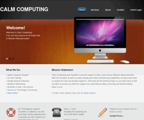 calmcomputing.net: Calm Computing
Calm Computing in Amherst, MA is a small computer consulting firm looking to help you with all your needs
