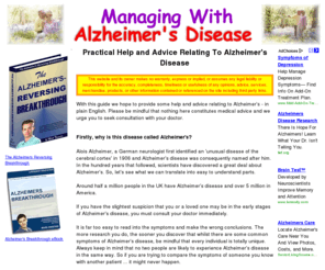 managingwithalzheimers.com: Alzheimers Guide in plain English. Practical Help and Advice Relating To Alzeimer's Disease
