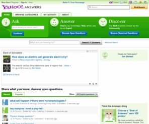 yahooajswers.com: Yahoo! Answers - Home
Yahoo! Answers is a new way to find and share information. You can ask questions on any topic, get answers from real people, and share your insights and experience.