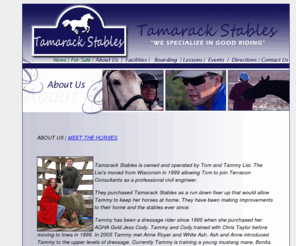 tamarackstablesiowa.com: Tamarack Stables, Iowa - Tammy and Tom Lisi
Tamarack Stables, Iowa, we specialize in good riding.