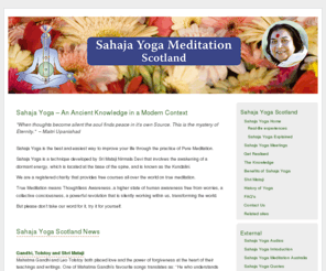 scotlandyoga.com: Sahaja Yoga Scotland 
 - Kundalini awakening & Self Realisation as taught by Shri Mataji Nirmala Devi
Just another WordPress weblog