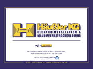 haeussler-kg.com: Willkommen bei der Häußler-KG, Elektroinstallation und Mauerwerkstrockenlegung / Ihrem Spezialist für Tankstellenservice
Häußler KG. Elektroinstallation & Mauerwerkstrockenlegung