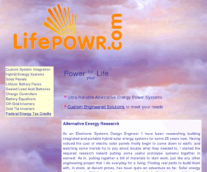 lifepowr.com: LifePOWR.com
Alternative Energy Solar Power Rechargeable Lithium Lead Acid AGM Batteries LiFePO4