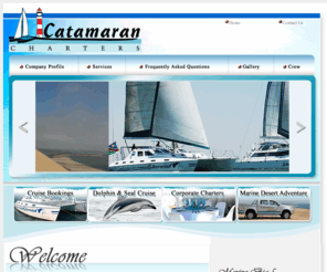 namibiancharters.com: Catamaran
The Catamaran Charters Team invites you aboard our 45’ Royal Cape Catamaran ‘Silverwind’ and our 60′ Simonis Catamaran ‘Silversand’, to enjoy an adventure packed tour to Pelican Point and Walvis Bay’s beautiful bay area.