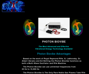 photonbiovibe.com: Photon Biovibe Rife Machine
Photon Biovibe
Latest Royal Rife machine with pre-recorded CD or a built in microcomputer frequency generator.