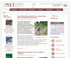 sei.se: Bridging science and policy on development
Stockholm Environment Institute - Homepage. This site contains information for all SEI Centres and offices. SEI links science and policy across a broad range of environmental and development issues at all scales across the globe. This site contains information for its centres in Stockholm, US, York, Tallinn, Bangkok and offices in Oxford and Africa.
