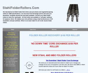 stahlfolderroller.com: Stahl Folder Rollers,  Stahl Folder Roller Recovery, Stahl Gluing Folder Rollers, Stahl Folder Roller Repair
Complete Fold Roller Recovery Experts, Any Roller