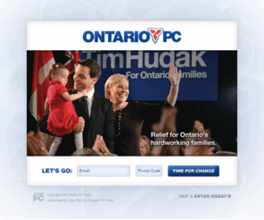 tim-hudak.com: Ontario PC Party
The Ontario PC Party defends mainstream conservative principles and the family budget against Dalton McGuinty's Liberal government. Led by Tim Hudak, the Party is helping to bring change to Ontario.