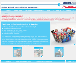 sleevingsystems.com: Graham Labelling & Sleeving
A leading global supplier of Labelling and Shrink Sleeving Equipment. We can supply turn-key packaging solutions for all your primary decoration needs including sleeving machines, shrink sleeving systems, heat shrink tunnels, labelling machines, labelling systems and all associated conveyor line devices.