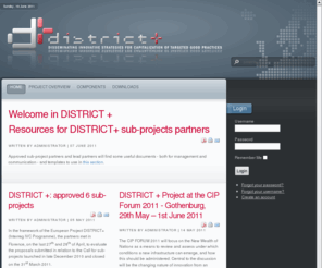 districtplus.eu: DISTRICT+ - Welcome in DISTRICT +
DISTRICT plus - disseminating innovative strategies
for capitalization of targeted
good practices