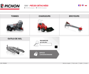 pichon-sav.com: Pichon SAV | Pièces détachées de matériel agricole -
Retrouvez l'ensemble des pièces détachées des matériels agricoles PICHON : tonnes à lisier, chargeurs, broyeurs et outils du sol.