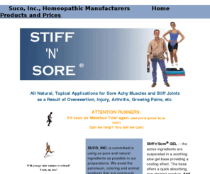 stiffnsore.com: Stiff'n'Sore, a Natural Homeopathic Preparation
Golfing time againRunners, you're going to love this homeopathic, repetitive motion injury pain relief. All Natural, Homeopathic, Topical Applications for Sore Achy Muscles and Stiff Joints