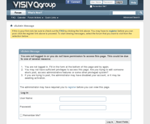 visivagroup.org: Visiva Group: The Community
This is a discussion forum powered by vBulletin. To find out about vBulletin, go to http://www.vbulletin.com/ .