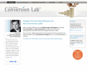conversion-lab.de: Mehr Web-Effizienz durch Conversion-Rate Optimierung (CRO). Das Conversion Lab® von facit digital
Das Conversion Lab ist ein Tool zur Conversion Rate Optimierung auf der Basis von Nutzerforschung.