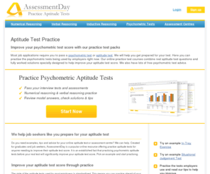 numerical-reasoning.com: Aptitude Test, Solutions, Psychometric Test, Online Aptitude Tests, Online Psychometric Tests - AssessmentDay.co.uk
Industry experts help you pass aptitude tests and psychometric tests. Practise real psychometric and aptitude tests online for free. Tips, solutions and advice.