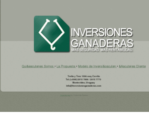 inversionesganaderas.com: Inversiones Gaaderas :: de Freitas
Inversiones Ganaderas
  La Mejor opcion para su dinero. Invierta en Ganado, mas retabilidad y mas seguridad.