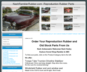 nashramblerrubber.com: Ambassador Healey AMC Hudson Rambler   Rubber   Torque Tube   Parts
Nash Rambler Rubber, Hudson Hornet, Nash Healey